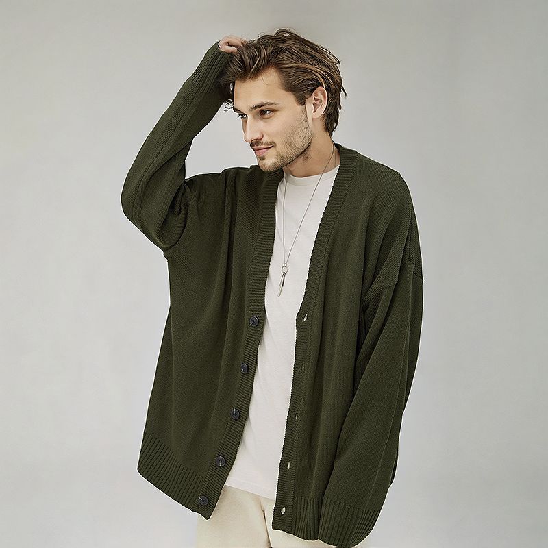 Herren-Cardigan, Strickjacke, V-Ausschnitt-Cardigan, locker geschnittener Cardigan
