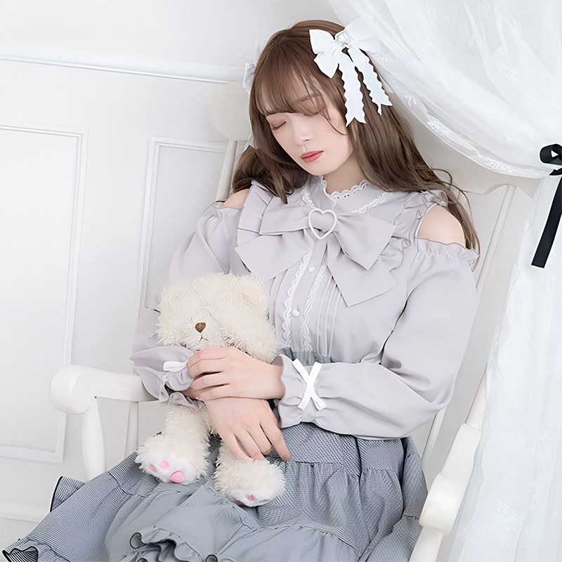 blouse, long sleeve blouse, bow blouse