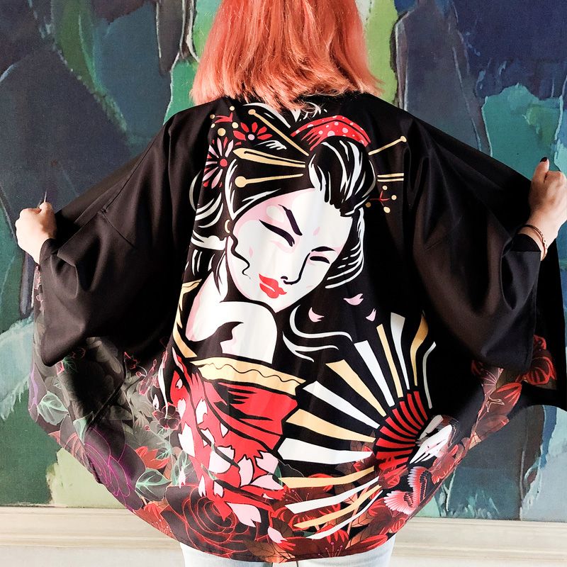 Women’s Japanese Cardigan Kimono Shirt _ Geisha KIMONOMO 2