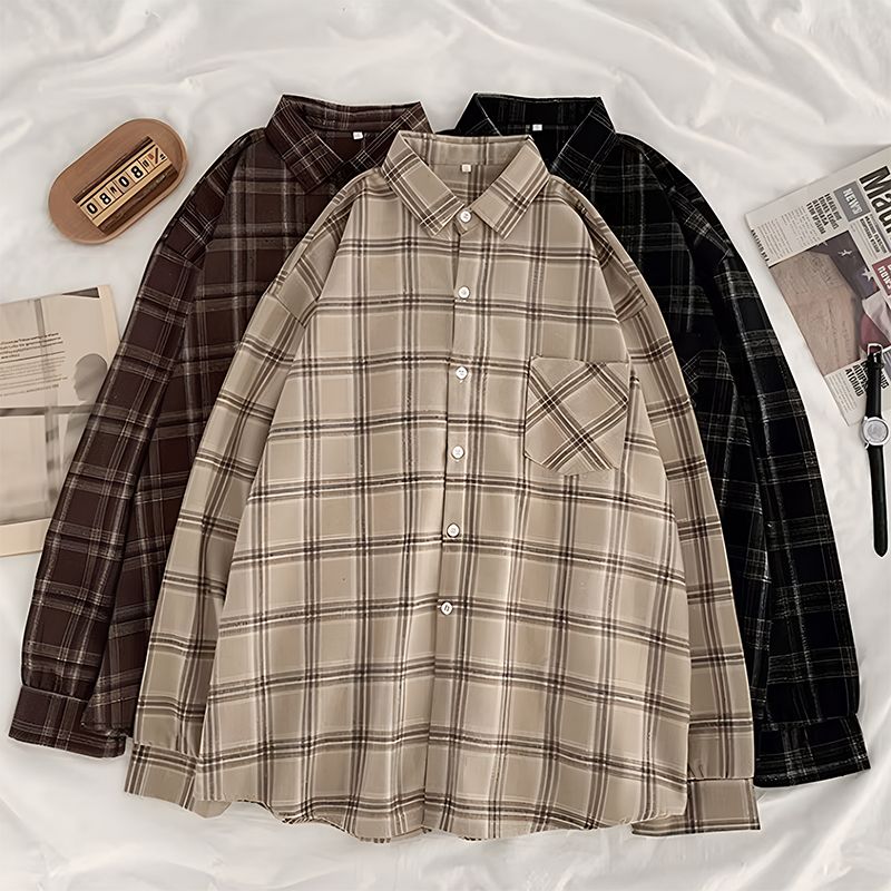 kariertes Hemd, Oversize-Hemd kariert, Vintage-Hemd kariert, Retro-Hemd kariert