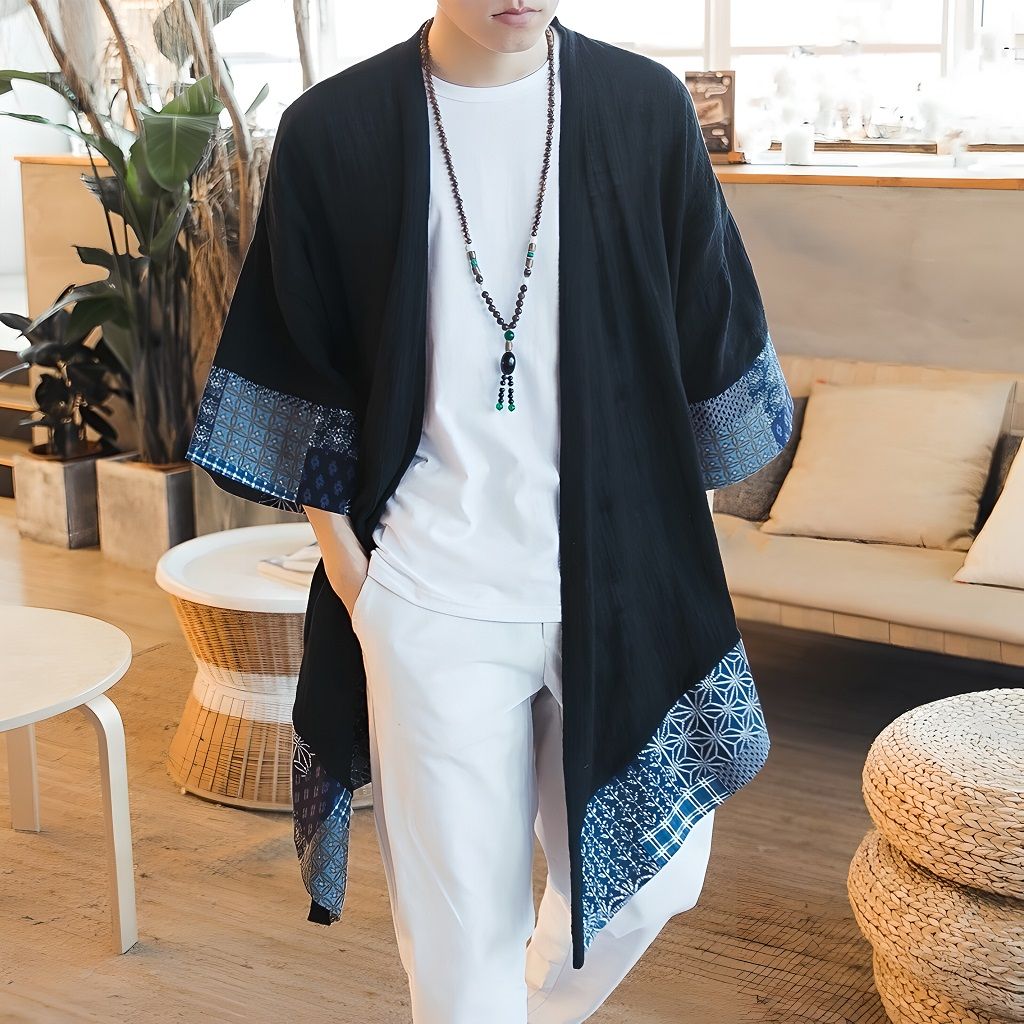 kimono cardigan men, men's haori, haori jacket men