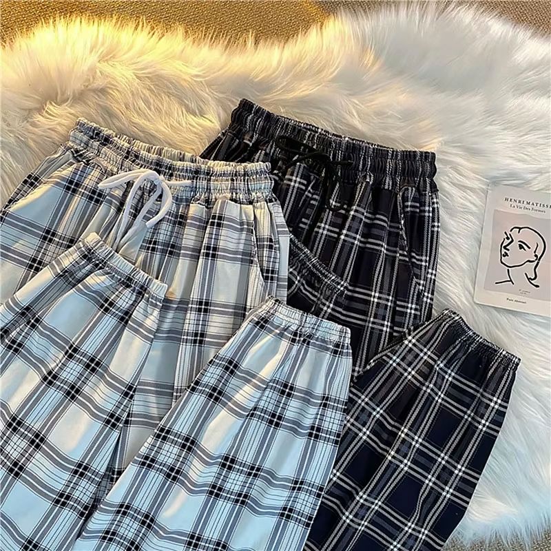 karierte Hose, Damenhose kariert, locker geschnittene Hose