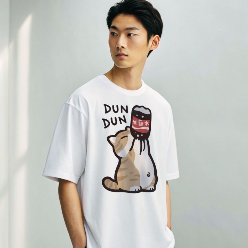 Oversize-T-Shirt, Katzen-T-Shirt mit Print