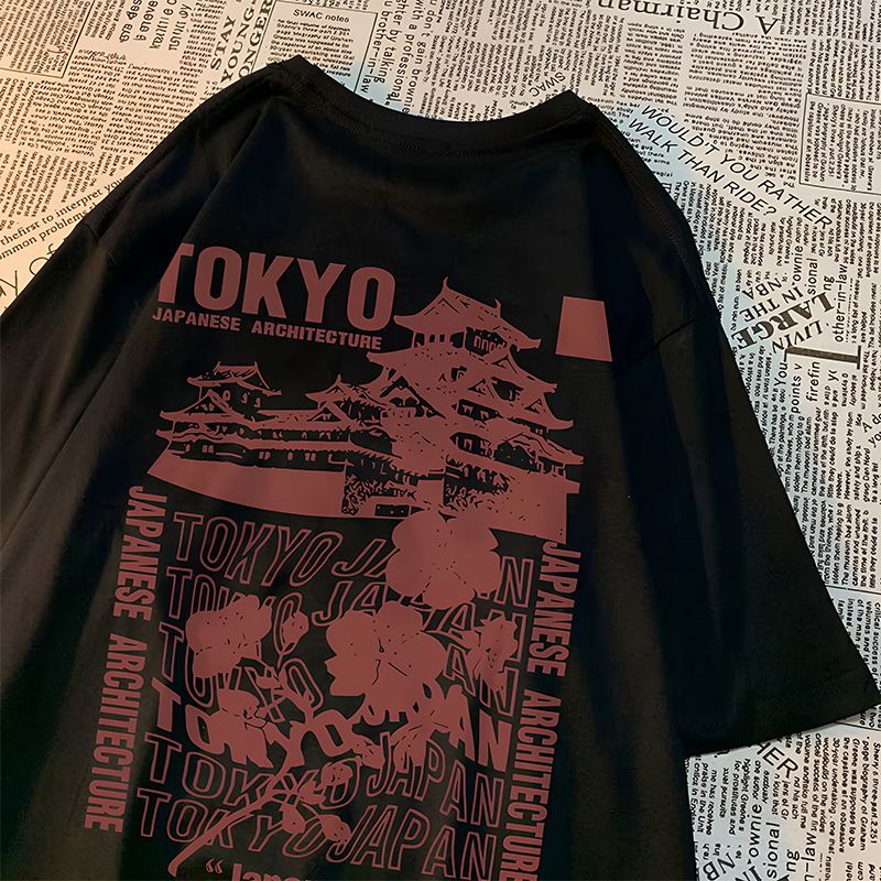 Japanese Style Oversized T-Shirt for Women KIMONOMO Black