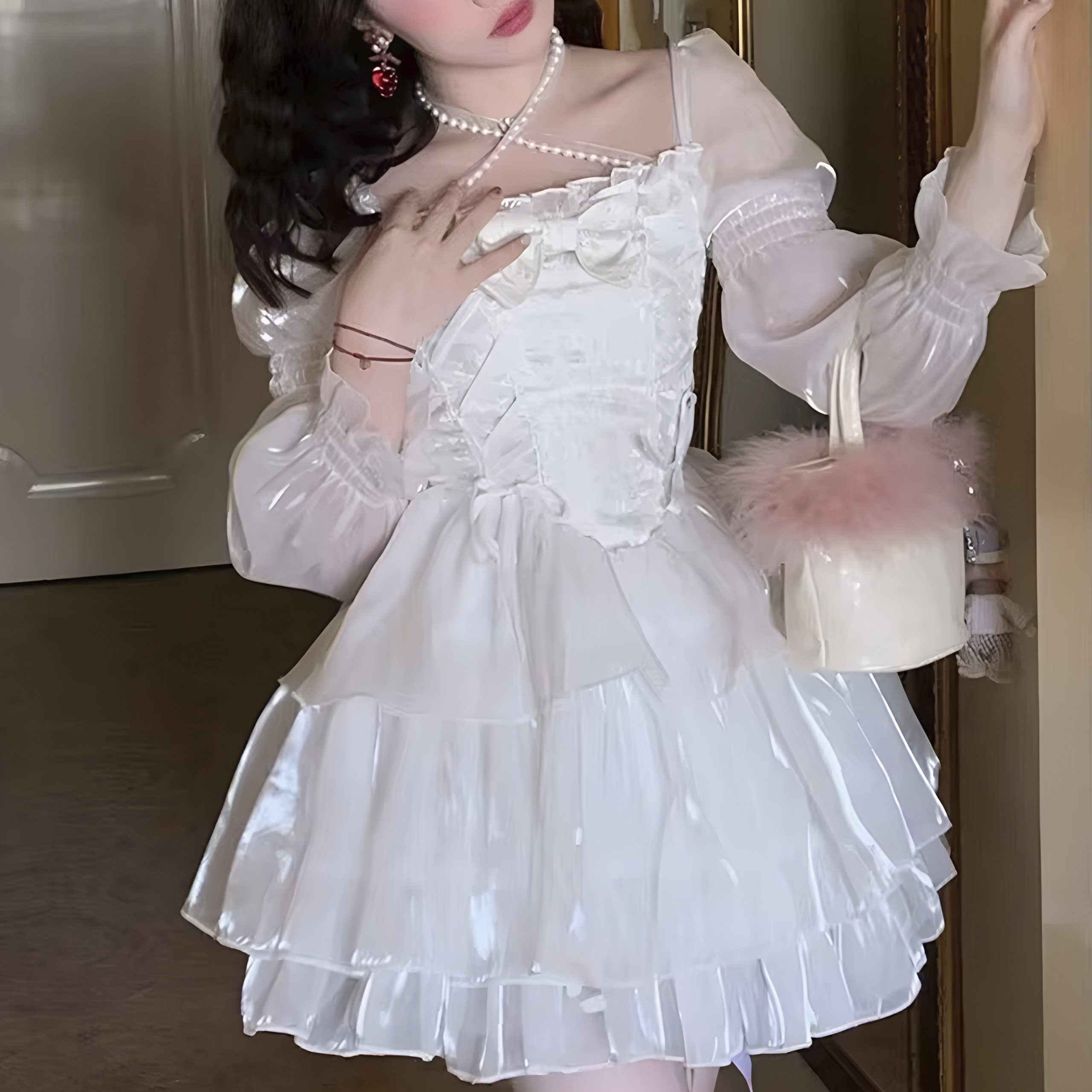 Lolita-Kleid, süßes Kleid, japanisches Kleid, weißes Kleid