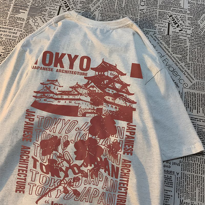 Japanese Style Oversized T-Shirt for Women KIMONOMO Gray